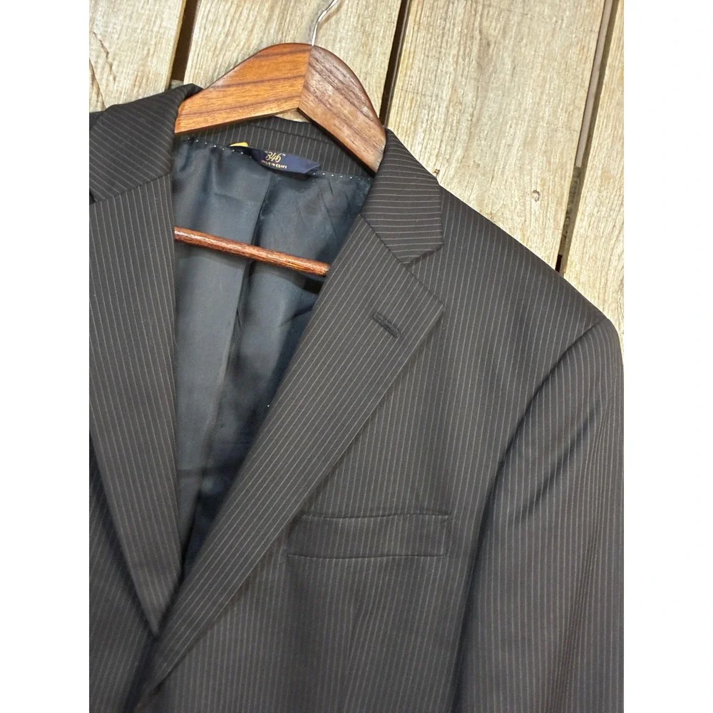 Brooks Brothers 346 Mens 41S Pinstripe Stretch Wool Blazer Suit Jacket Black